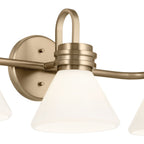 KICHLER 55155CPZ Farum 26 Inch 3 Light Vanity With Opal Glass In Champagne Bronze