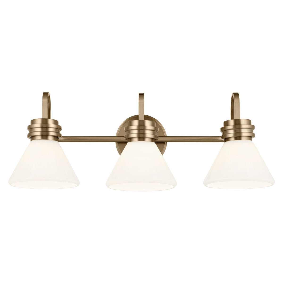 KICHLER 55155CPZ Farum 26 Inch 3 Light Vanity With Opal Glass In Champagne Bronze