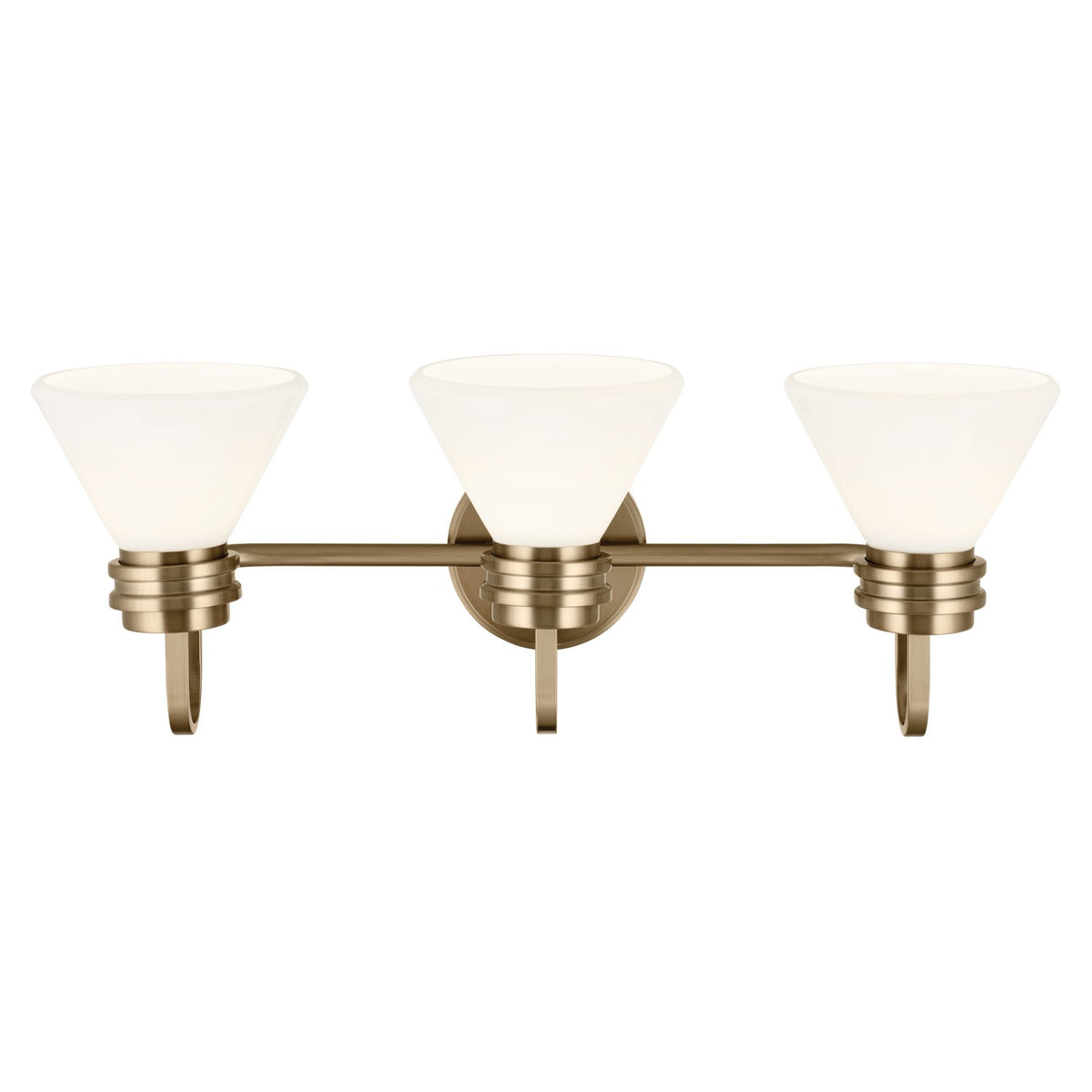 KICHLER 55155CPZ Farum 26 Inch 3 Light Vanity With Opal Glass In Champagne Bronze