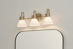 KICHLER 55155CPZ Farum 26 Inch 3 Light Vanity With Opal Glass In Champagne Bronze