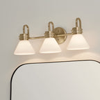 KICHLER 55155CPZ Farum 26 Inch 3 Light Vanity With Opal Glass In Champagne Bronze