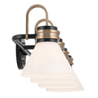 KICHLER 55156BK Farum 34 Inch 4 Light Vanity With Opal Glass In Black With Champagne Bronze
