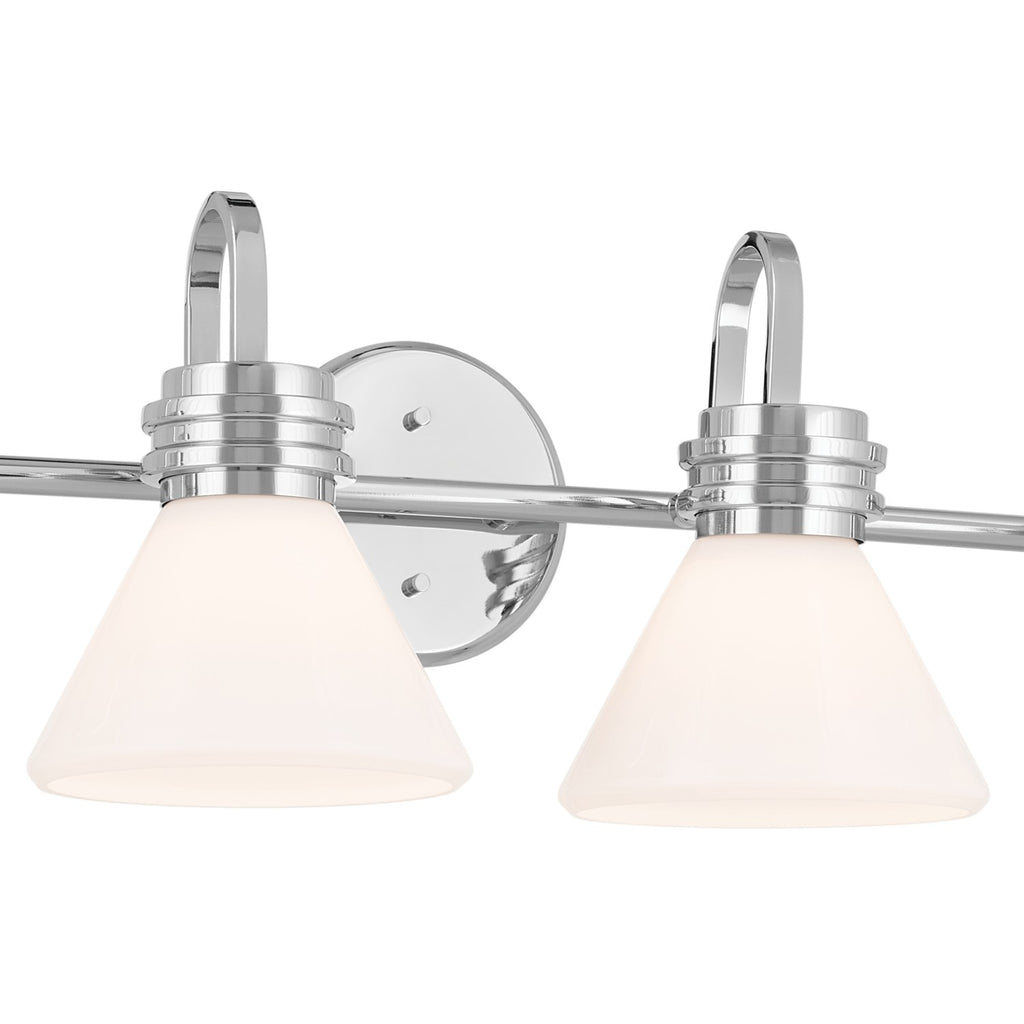 KICHLER 55156CH Farum 34 Inch 4 Light Vanity With Opal Glass In Chrome