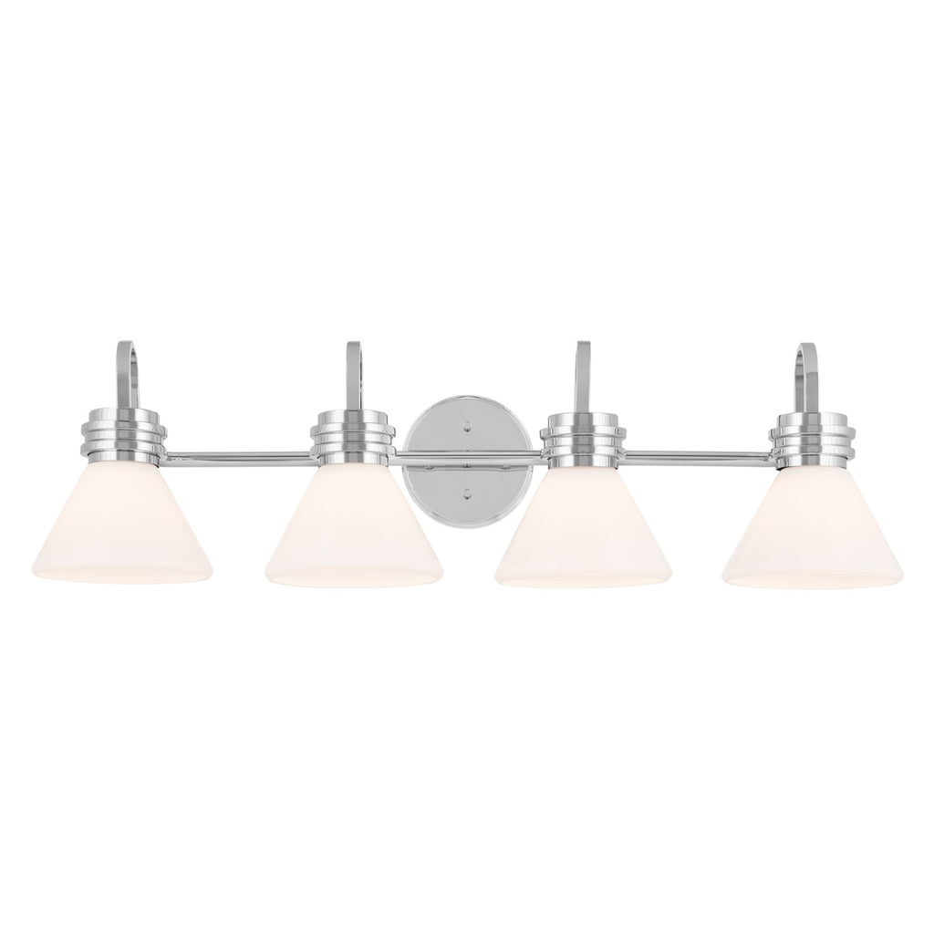 KICHLER 55156CH Farum 34 Inch 4 Light Vanity With Opal Glass In Chrome