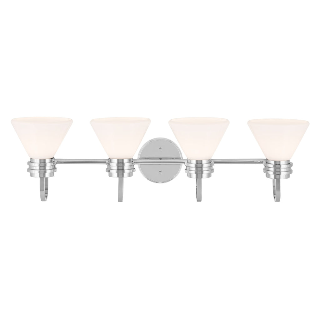KICHLER 55156CH Farum 34 Inch 4 Light Vanity With Opal Glass In Chrome