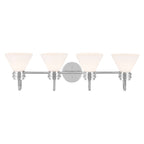 KICHLER 55156CH Farum 34 Inch 4 Light Vanity With Opal Glass In Chrome
