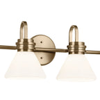 KICHLER 55156CPZ Farum 34 Inch 4 Light Vanity With Opal Glass In Champagne Bronze