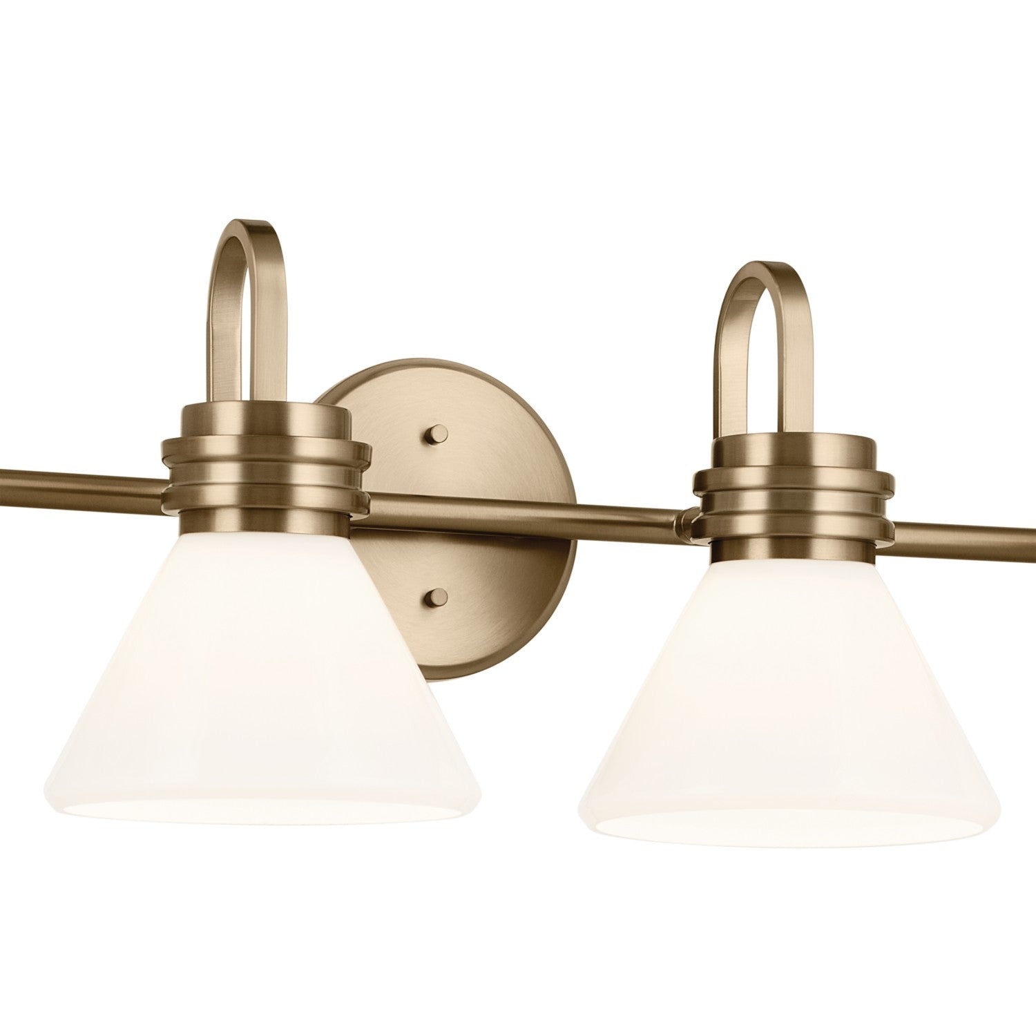 KICHLER 55156CPZ Farum 34 Inch 4 Light Vanity With Opal Glass In Champagne Bronze