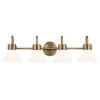 KICHLER 55156CPZ Farum 34 Inch 4 Light Vanity With Opal Glass In Champagne Bronze