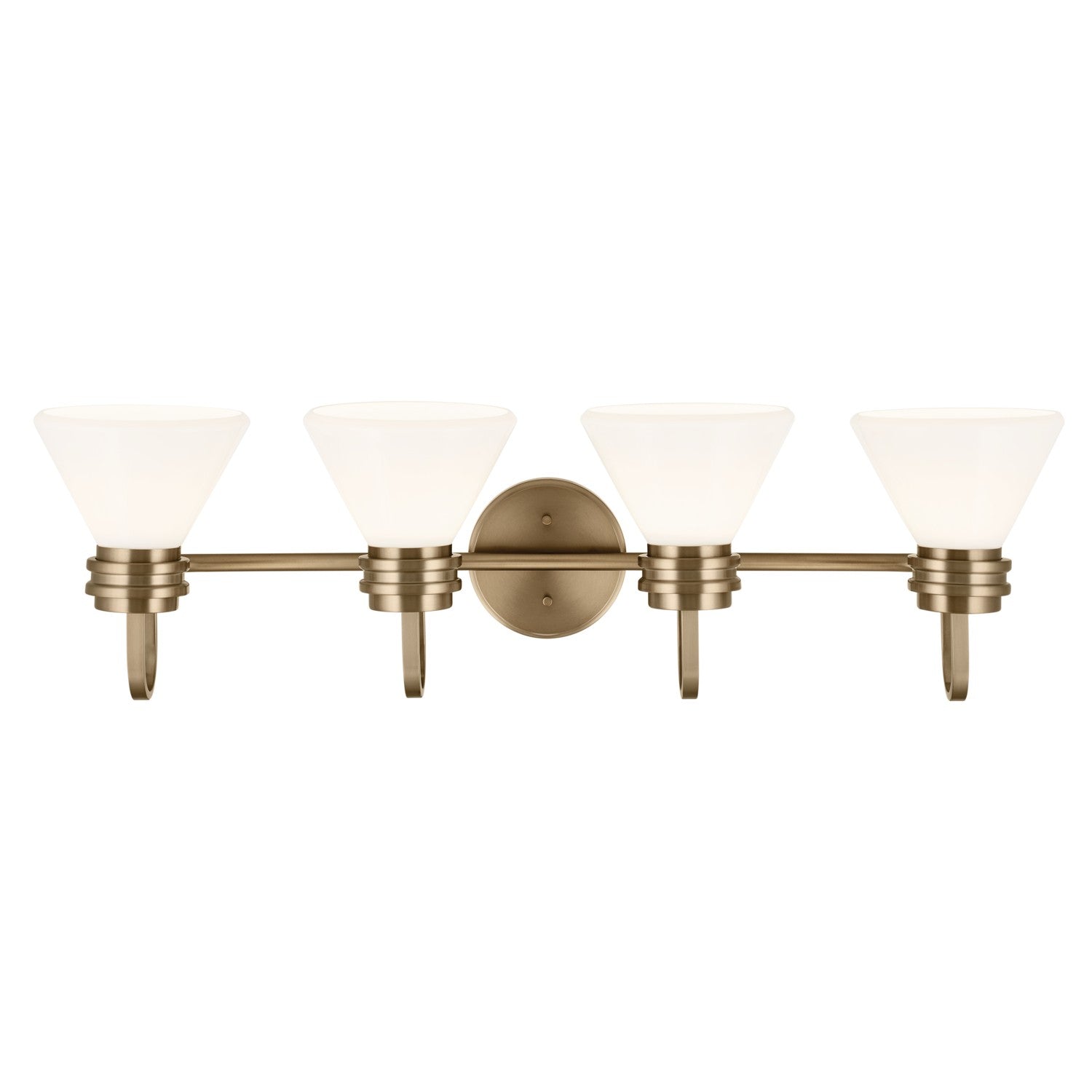 KICHLER 55156CPZ Farum 34 Inch 4 Light Vanity With Opal Glass In Champagne Bronze
