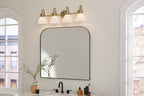 KICHLER 55156CPZ Farum 34 Inch 4 Light Vanity With Opal Glass In Champagne Bronze
