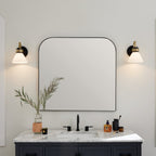 KICHLER 55153BK Farum 9.5 Inch 1 Light Wall Sconce With Opal Glass In Black With Champagne Bronze