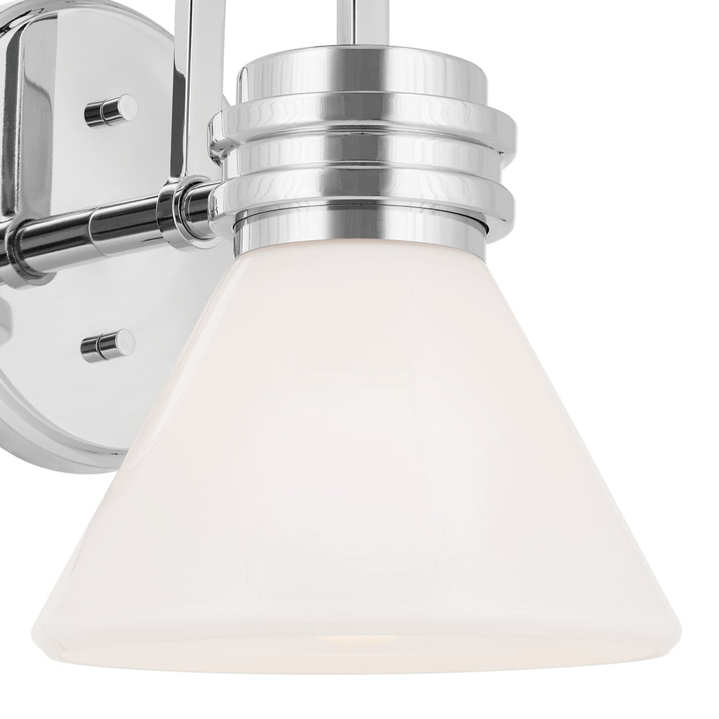 KICHLER 55153CH Farum 9.5 Inch 1 Light Wall Sconce With Opal Glass In Chrome
