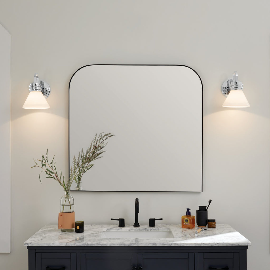 KICHLER 55153CH Farum 9.5 Inch 1 Light Wall Sconce With Opal Glass In Chrome