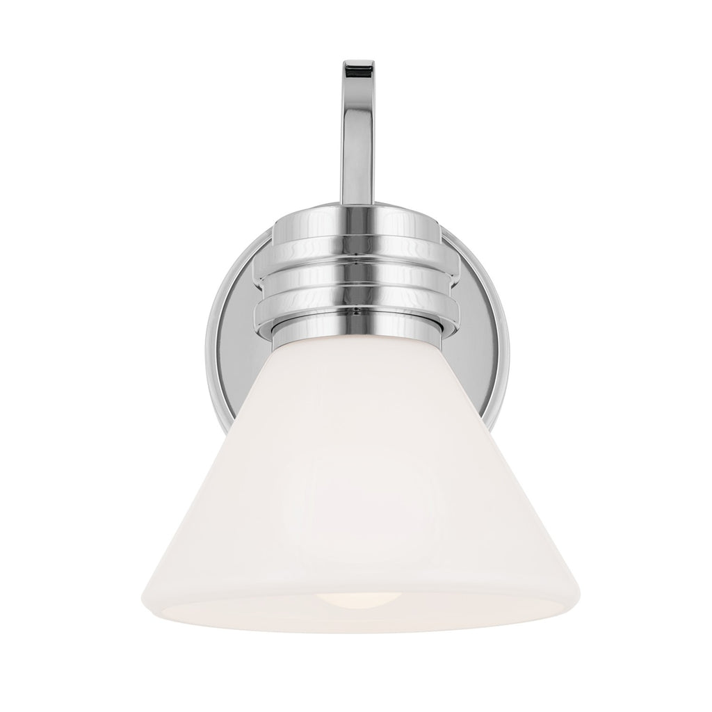 KICHLER 55153CH Farum 9.5 Inch 1 Light Wall Sconce With Opal Glass In Chrome