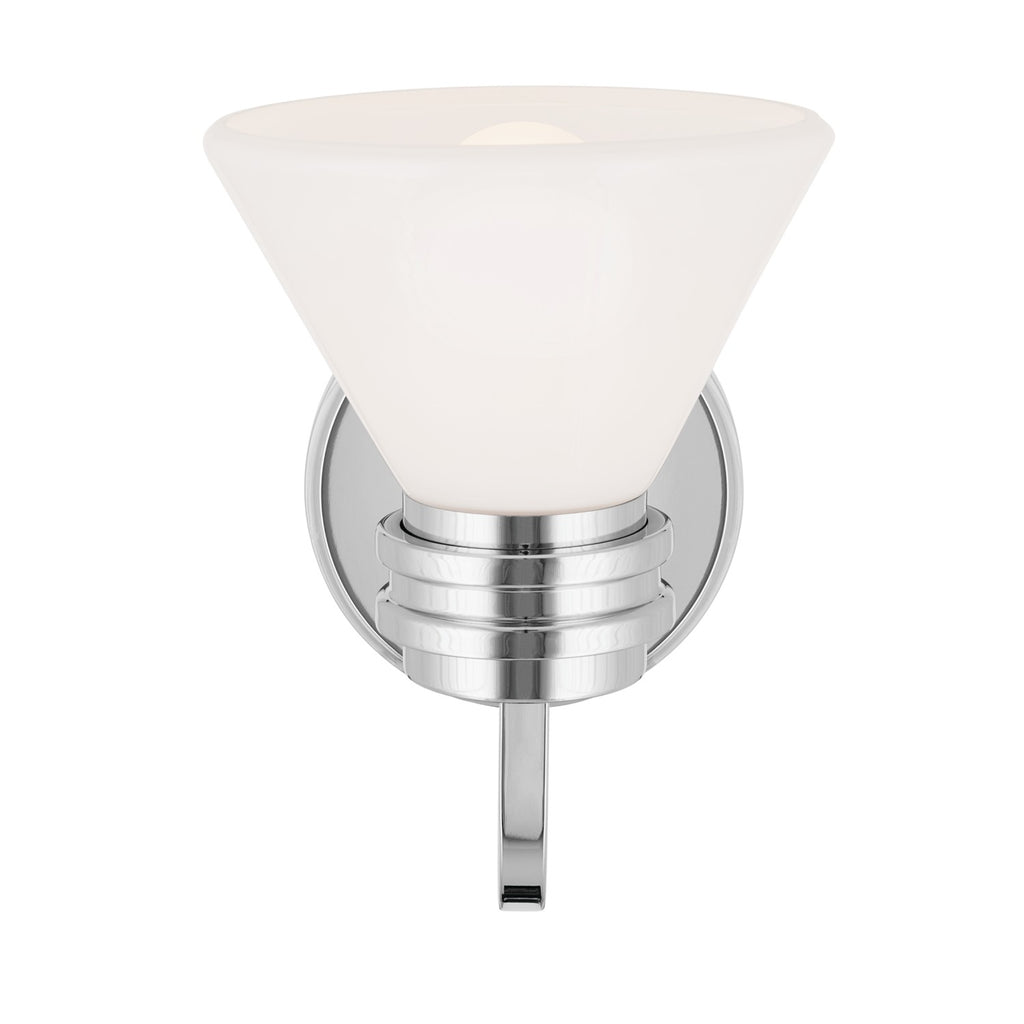 KICHLER 55153CH Farum 9.5 Inch 1 Light Wall Sconce With Opal Glass In Chrome