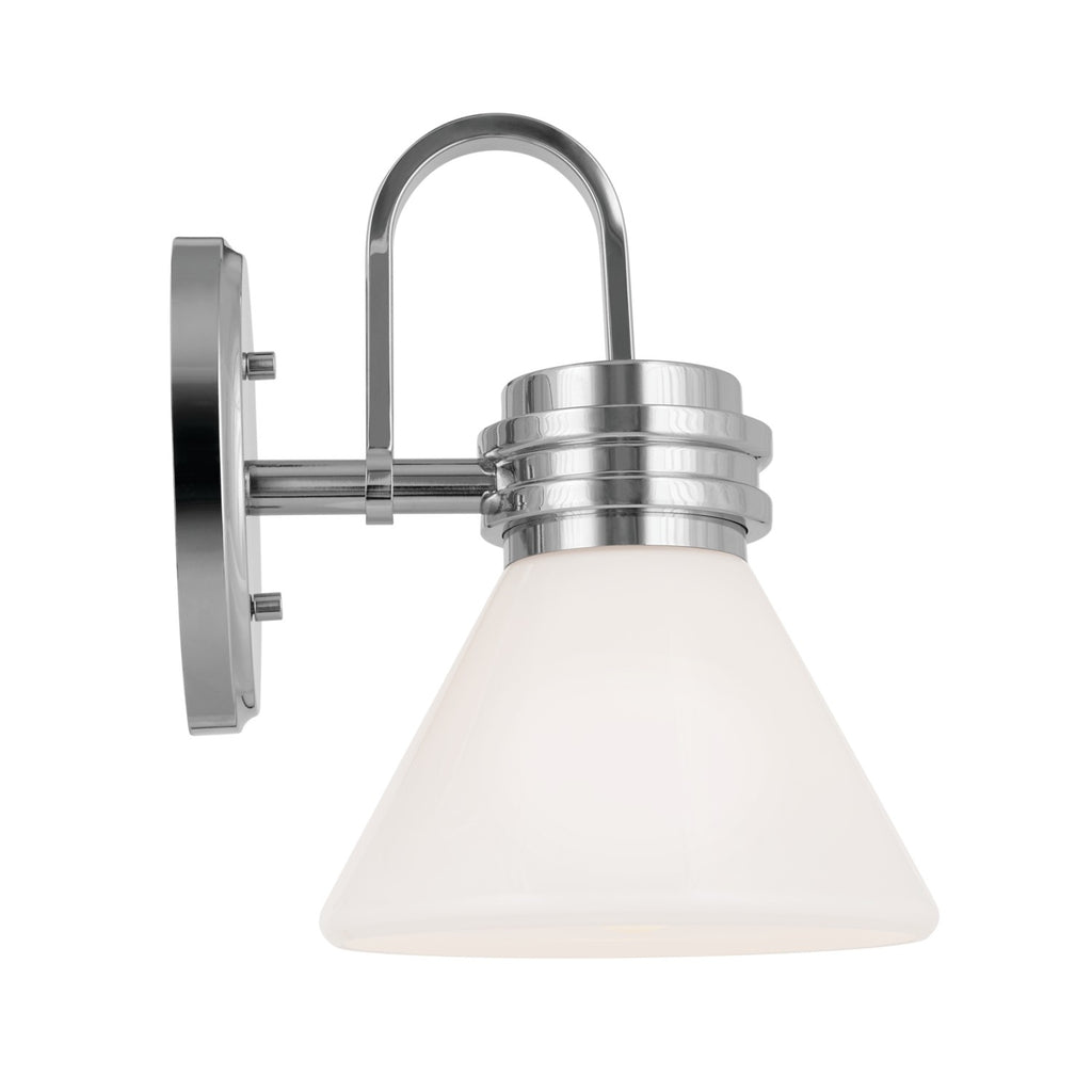 KICHLER 55153CH Farum 9.5 Inch 1 Light Wall Sconce With Opal Glass In Chrome
