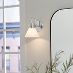 KICHLER 55153CH Farum 9.5 Inch 1 Light Wall Sconce With Opal Glass In Chrome