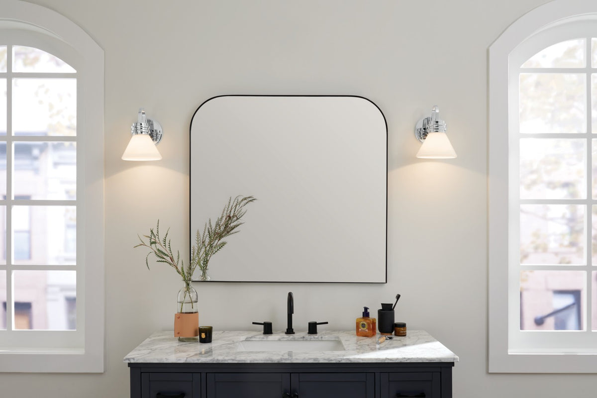 KICHLER 55153CH Farum 9.5 Inch 1 Light Wall Sconce With Opal Glass In Chrome
