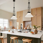 KICHLER 52581BK Albers 18.25 Inch 1 Light Pendant With Opal Glass In Black