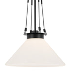 KICHLER 52581BK Albers 18.25 Inch 1 Light Pendant With Opal Glass In Black
