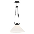 KICHLER 52581BK Albers 18.25 Inch 1 Light Pendant With Opal Glass In Black