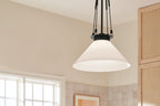 KICHLER 52581BK Albers 18.25 Inch 1 Light Pendant With Opal Glass In Black