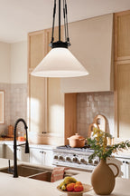 KICHLER 52581BK Albers 18.25 Inch 1 Light Pendant With Opal Glass In Black