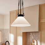 KICHLER 52581BK Albers 18.25 Inch 1 Light Pendant With Opal Glass In Black