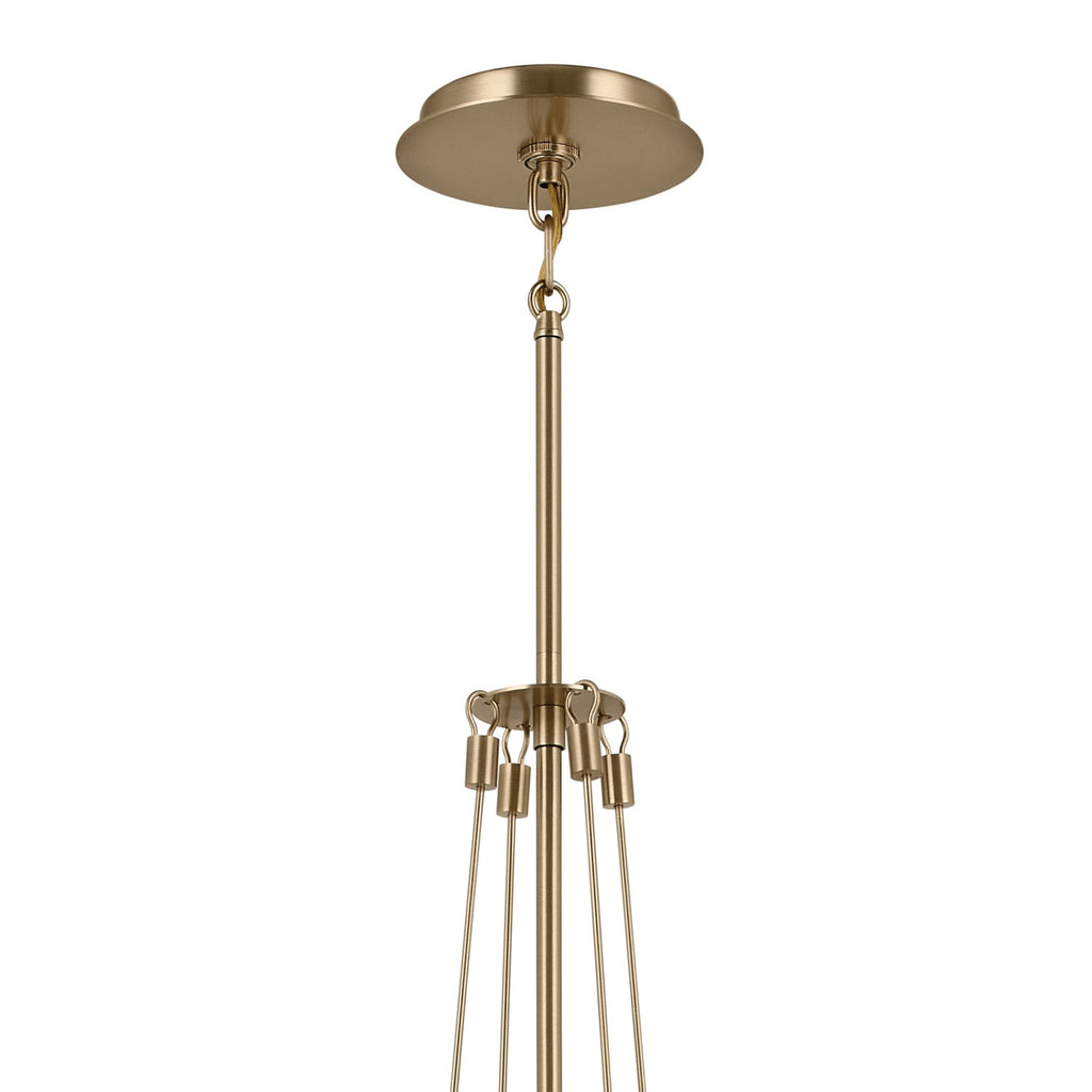 KICHLER 52581CPZ Albers 18.25 Inch 1 Light Pendant With Opal Glass In Champagne Bronze