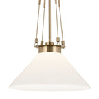 KICHLER 52581CPZ Albers 18.25 Inch 1 Light Pendant With Opal Glass In Champagne Bronze