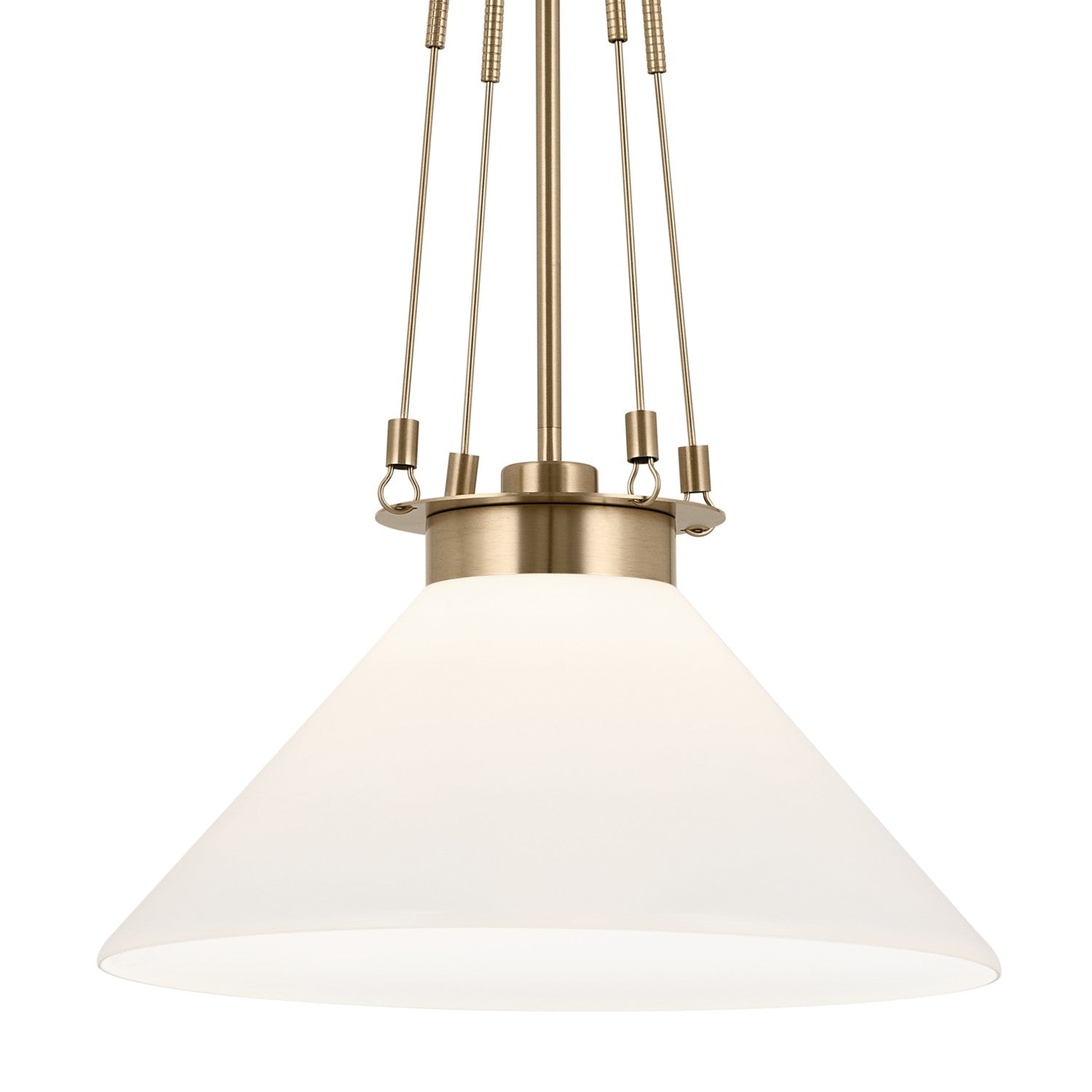 KICHLER 52581CPZ Albers 18.25 Inch 1 Light Pendant With Opal Glass In Champagne Bronze