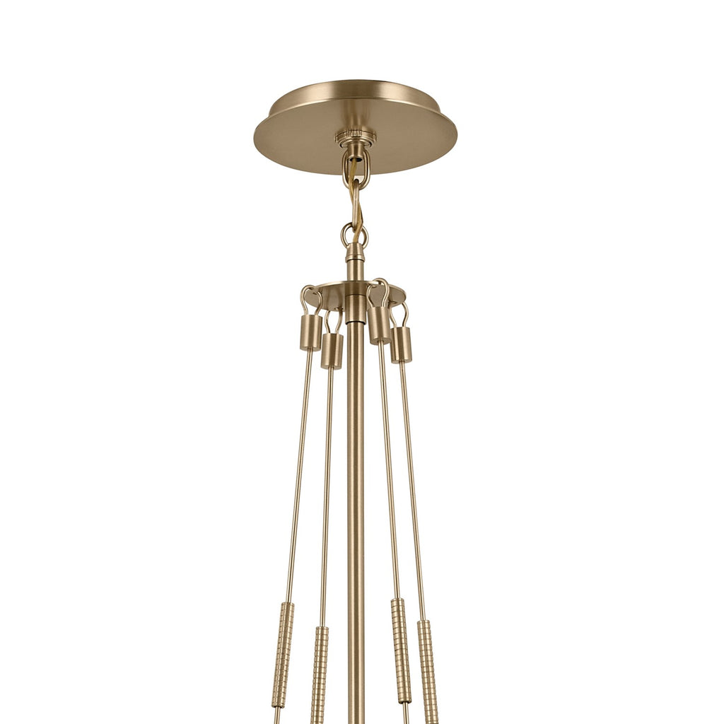 KICHLER 52581CPZ Albers 18.25 Inch 1 Light Pendant With Opal Glass In Champagne Bronze