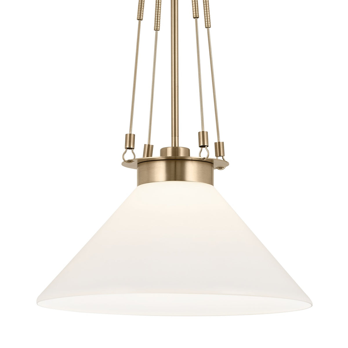 KICHLER 52581CPZ Albers 18.25 Inch 1 Light Pendant With Opal Glass In Champagne Bronze
