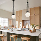 KICHLER 52582BK Albers 10.5 Inch 1 Light Pendant With Opal Glass In Black