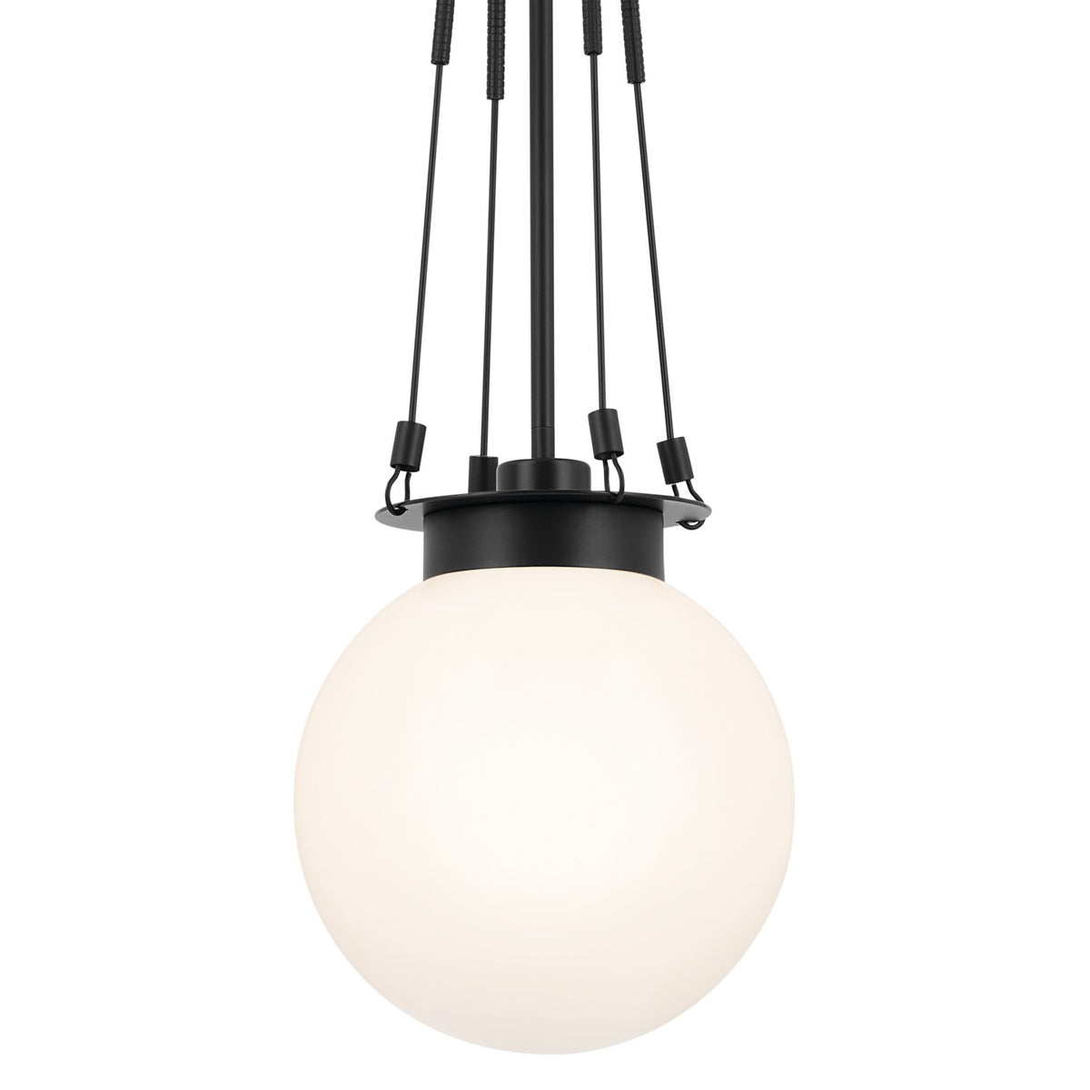 KICHLER 52582BK Albers 10.5 Inch 1 Light Pendant With Opal Glass In Black