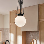 KICHLER 52582BK Albers 10.5 Inch 1 Light Pendant With Opal Glass In Black