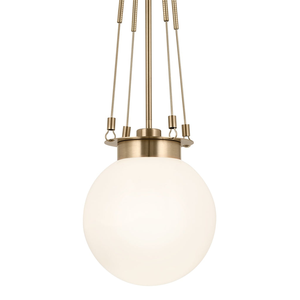 KICHLER 52582CPZ Albers 10.5 Inch 1 Light Pendant With Opal Glass In Champagne Bronze