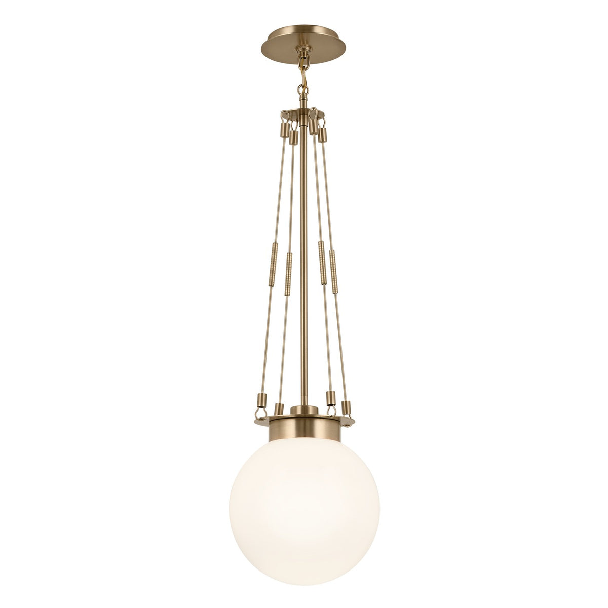 KICHLER 52582CPZ Albers 10.5 Inch 1 Light Pendant With Opal Glass In Champagne Bronze