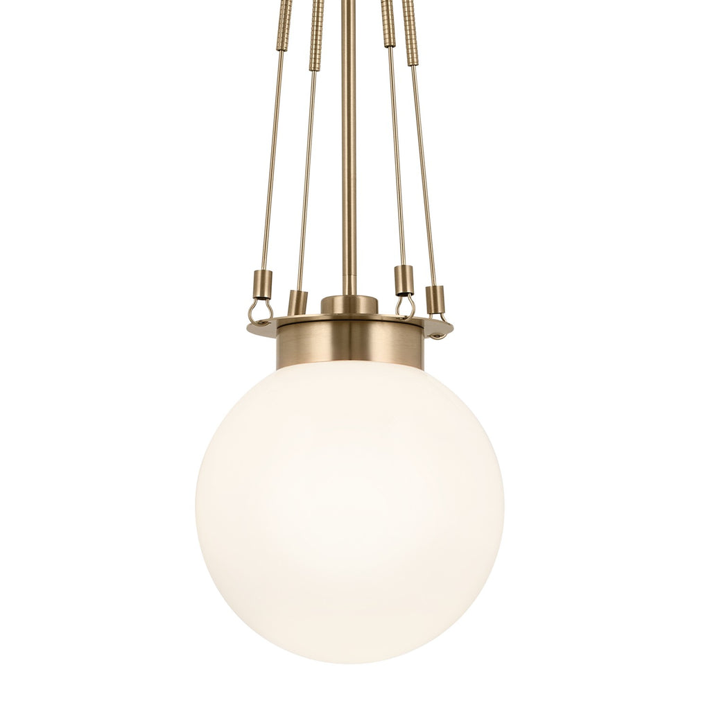 KICHLER 52582CPZ Albers 10.5 Inch 1 Light Pendant With Opal Glass In Champagne Bronze