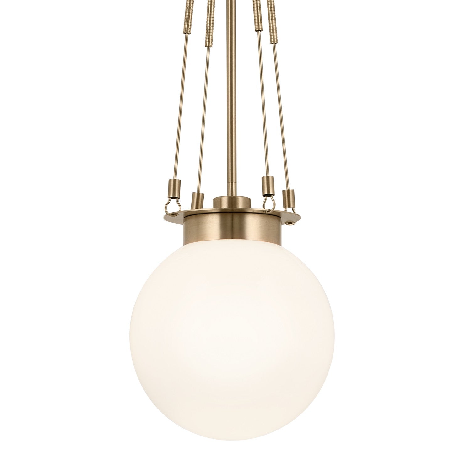 KICHLER 52582CPZ Albers 10.5 Inch 1 Light Pendant With Opal Glass In Champagne Bronze