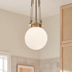 KICHLER 52582CPZ Albers 10.5 Inch 1 Light Pendant With Opal Glass In Champagne Bronze