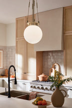 KICHLER 52582CPZ Albers 10.5 Inch 1 Light Pendant With Opal Glass In Champagne Bronze