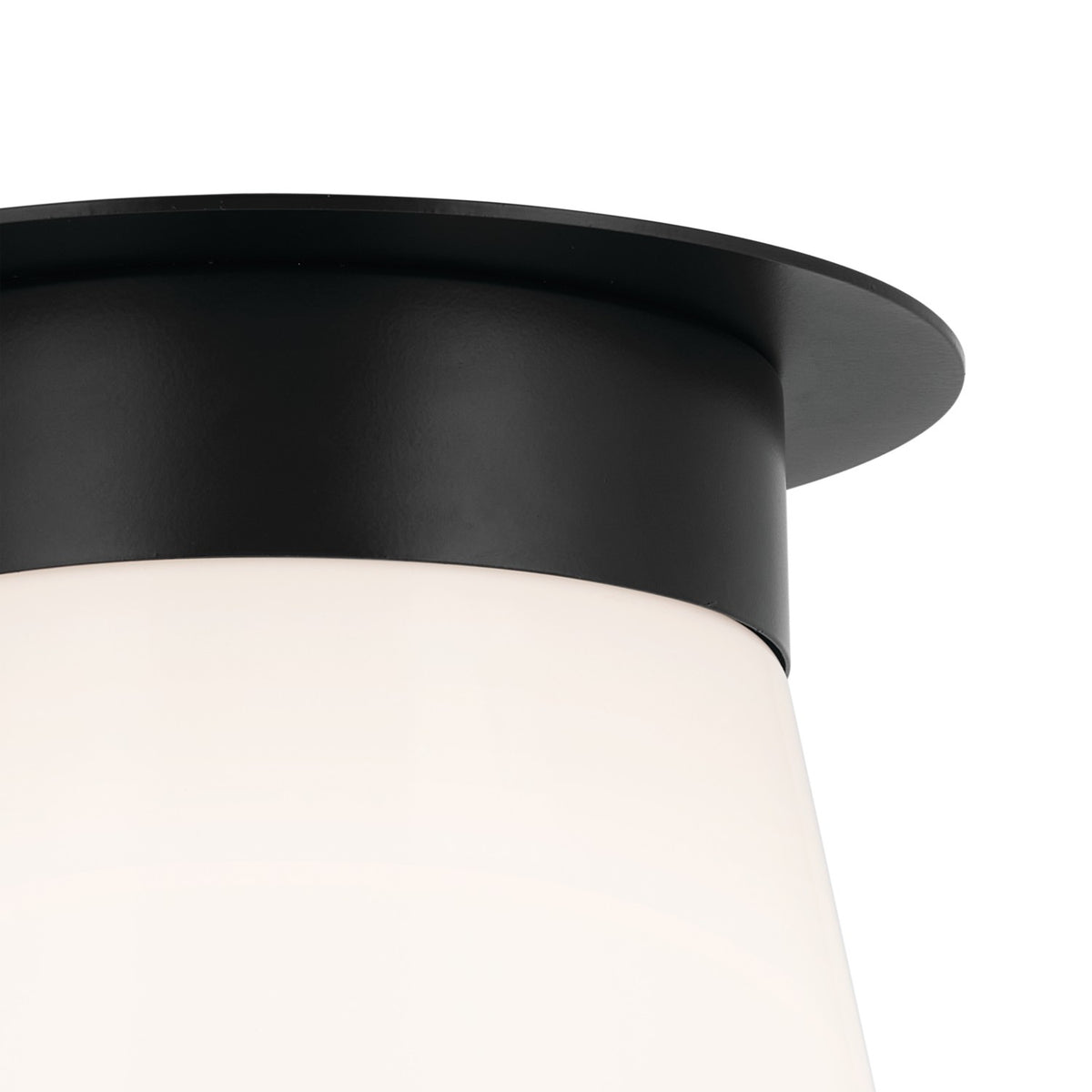 KICHLER 52585BK Albers 8.5 Inch 1 Light Flush Mount With Opal Glass In Black