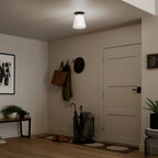 KICHLER 52585BK Albers 8.5 Inch 1 Light Flush Mount With Opal Glass In Black