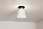 KICHLER 52585BK Albers 8.5 Inch 1 Light Flush Mount With Opal Glass In Black