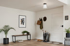 KICHLER 52585BK Albers 8.5 Inch 1 Light Flush Mount With Opal Glass In Black