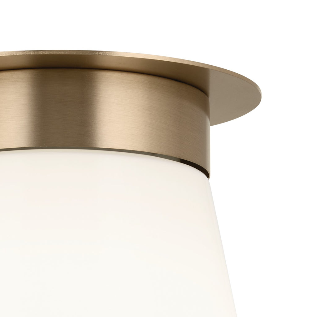 KICHLER 52585CPZ Albers 8.5 Inch 1 Light Flush Mount With Opal Glass In Champagne Bronze