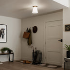 KICHLER 52585CPZ Albers 8.5 Inch 1 Light Flush Mount With Opal Glass In Champagne Bronze