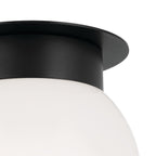 KICHLER 52586BK Albers 8.0 Inch 1 Light Flush Mount With Opal Glass In Black